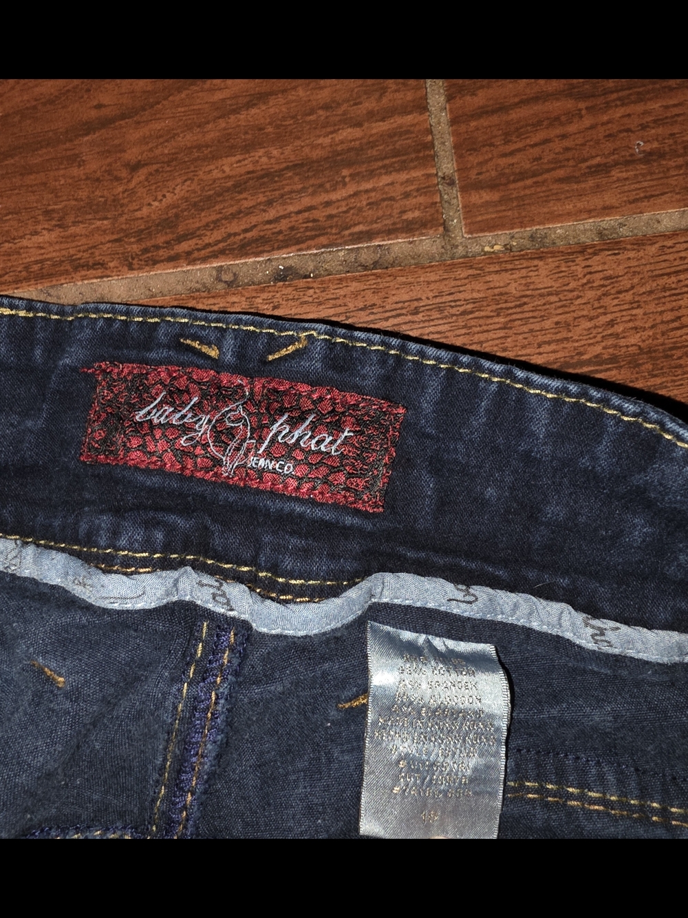 Baby Phat Dark Blue Bootcut Capris with Button Trim - Picture 3 of 4